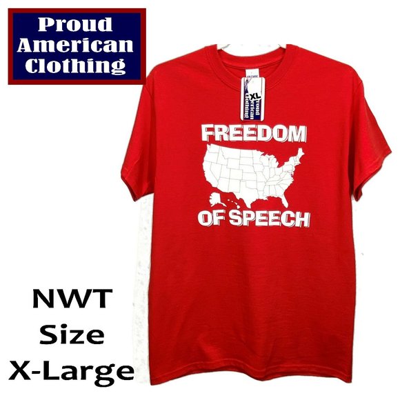 FREEDOM OF SPEECH - RED T-Shirt NWT Size X-Large - Picture 1 of 2